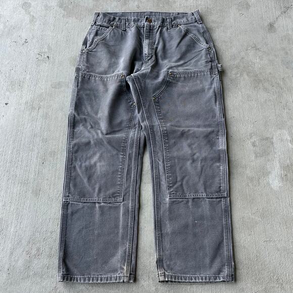 Vintage Y2K Carhartt GVL gray double knee work wear carpenter pants - Picture 1 of 7